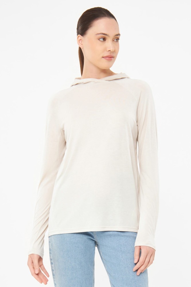 Bluza damska bambusowa z kapturem Viking Canby 8200 beżowy