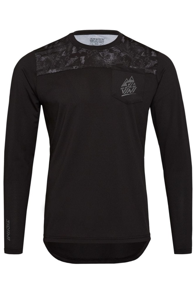 Koszulka męska z długim rękawem Silvini Ello MD1804 1212 czarny