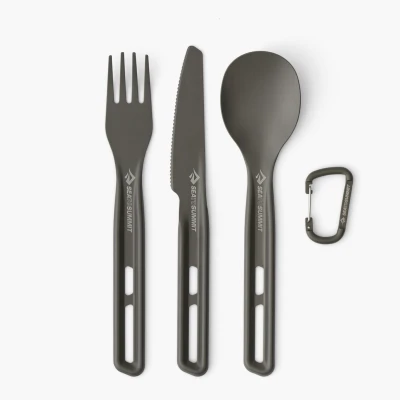 Zestaw sztućców turystycznych z aluminium 3-częściowy Sea To Summit Frontier Ultralight Cutlery Set Fork, Spoon & Knife
