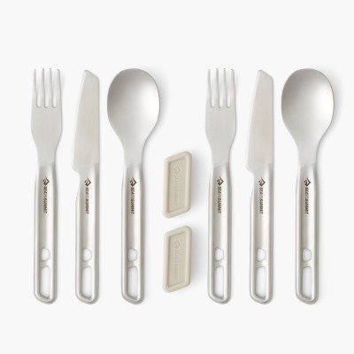 Zestaw sztućców turystycznych ze stali nierdzewnej dla dwóch osób Sea To Summit Detour Stainless Steel Cutlery Set