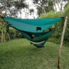 Hamak jednoosobowy turystyczny dla dzieci z karabinkami i linkami Ticket to the Moon Mini Hammock Set Dark Green TMMINI05
