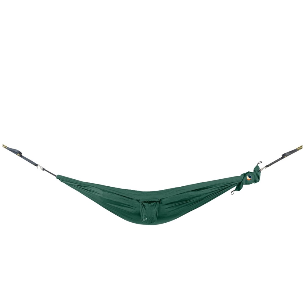 Hamak jednoosobowy turystyczny dla dzieci z karabinkami i linkami Ticket to the Moon Mini Hammock Set Dark Green TMMINI05