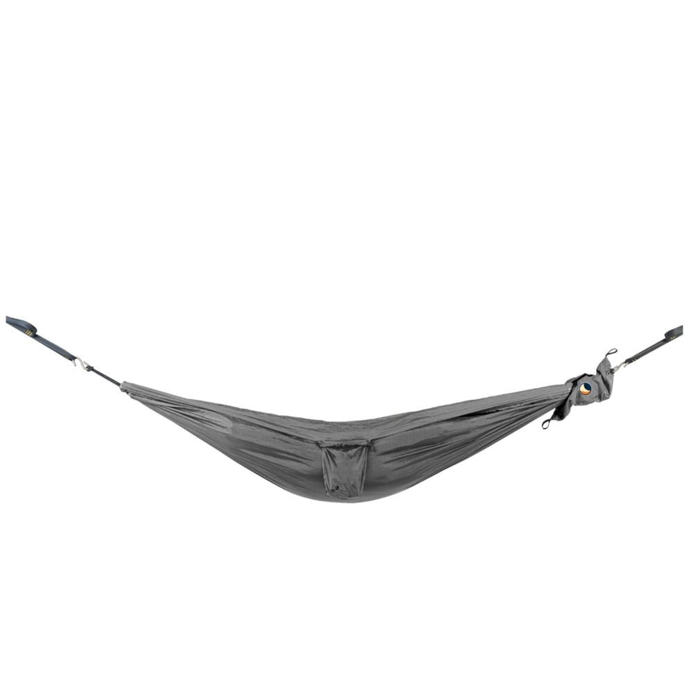 Hamak jednoosobowy turystyczny dla dzieci z karabinkami i linkami Ticket to the Moon Mini Hammock Set Dark Grey TMMINI03