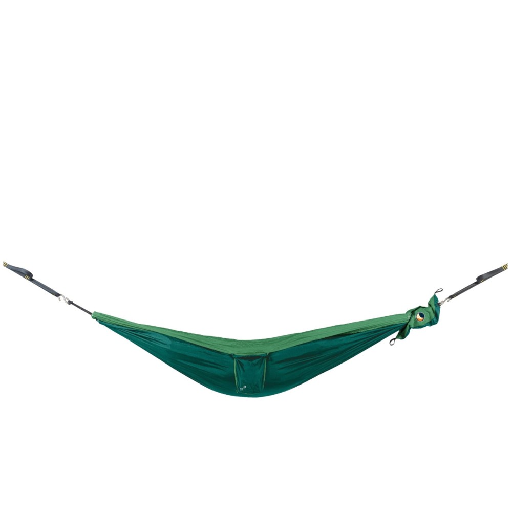 Hamak jednoosobowy turystyczny dla dzieci z karabinkami i linkami Ticket to the Moon Mini Hammock Set Emerald Green-Green TMMINI3611