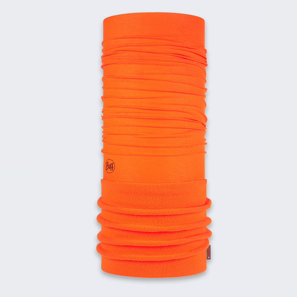 Komin wielofunkcyjny z polaru Buff Safety Polar Solid Orange Fluor