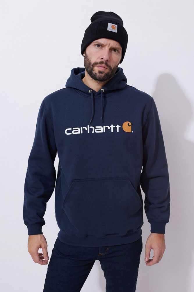 Bluza męska z kapturem Carhartt Midweight Signature Logo Sweatshirt 472