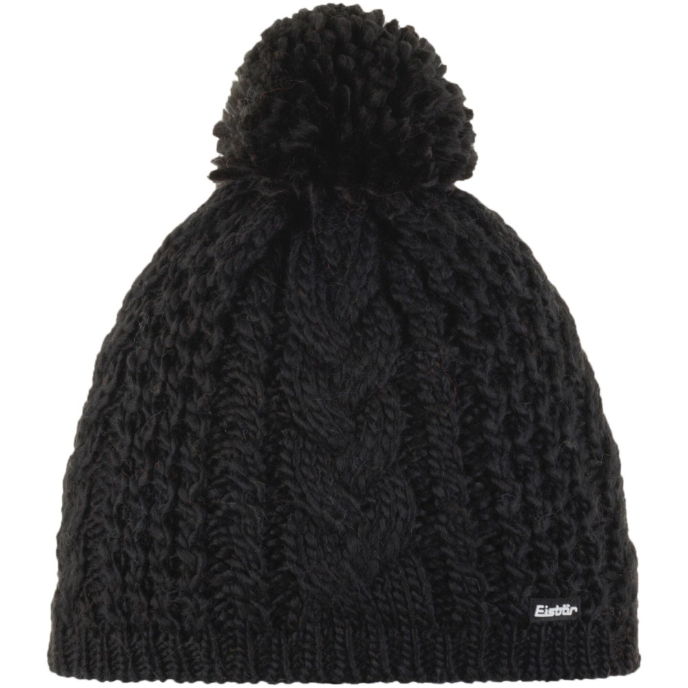 Czapka z wełną merino Eisbar Afra Pompon MÜ 009 czarny