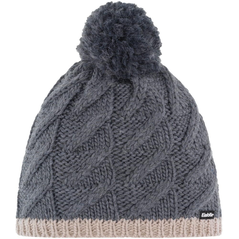 Czapka z wełną merino Eisbar Asteria Pompon MÜ 733 szary